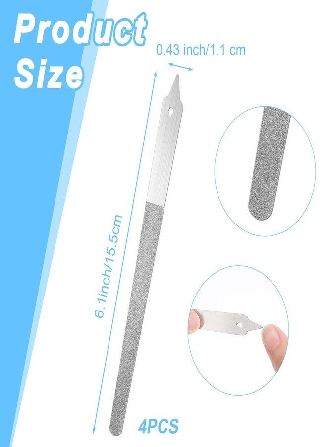 ValueBargain 4PCS Diamond Nail File, 6 inch Stainless Steel Diamond Dust Nail File for Salon Home - Image 4